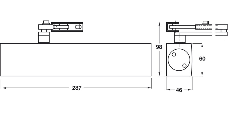 TS 4000S OH Dr Closer 1-6 Alu/St Slv