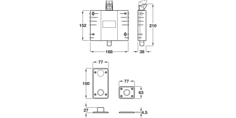 Dorgard Acoustic Fire Door Retainer Blk