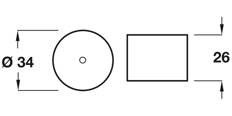 Door Stop/Floor D34x26mm Rubber Blk