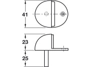 Door Stop/Floor 41x23mm Alu/Rub SAA