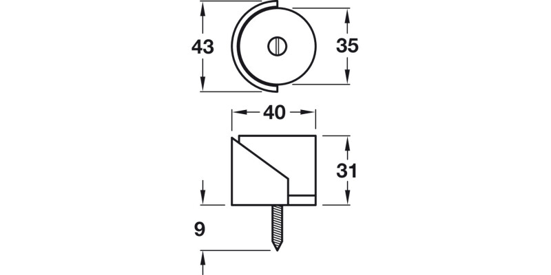 Door Stop/Floor Shielded D35x31mm SAA