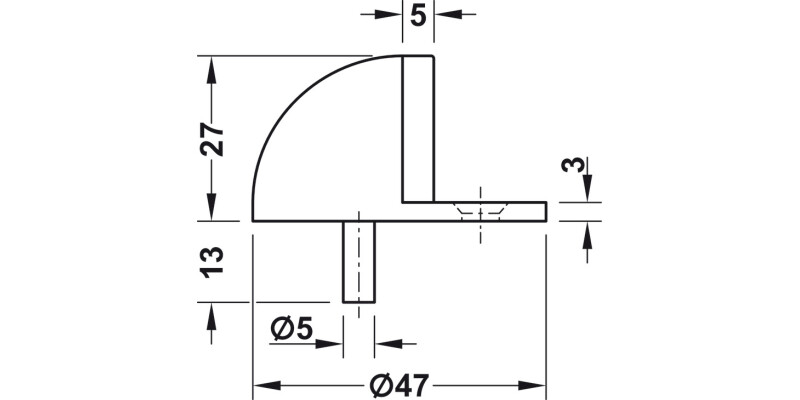 Startec Door Stop/Floor D45mm Brs PCP