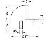 Startec Door Stop/Floor D45mm Brs PCP