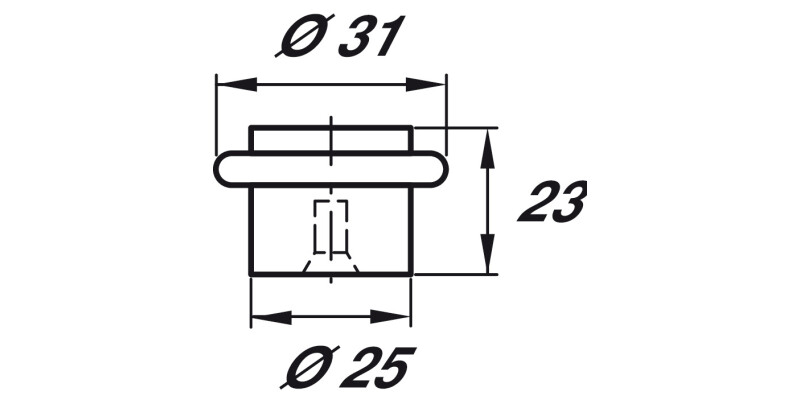 Startec Door Stop/Floor D31mm Rub/SSS
