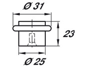 Startec Door Stop/Floor D31mm Rub/SSS