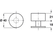 Door Stop/Floor D40/39mm Rubber/SSS