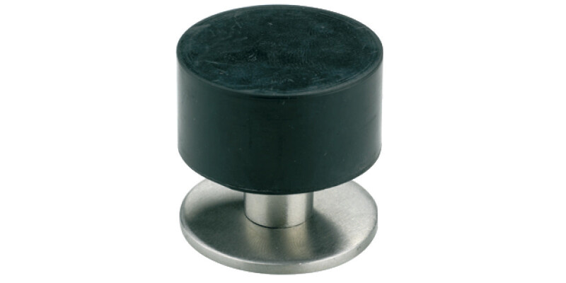 Door Stop, Floor Mounted, &Oslash; 40 mm, Stainless Steel, Rubber Buffer
