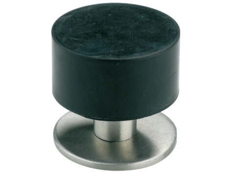 Door Stop, Floor Mounted, &Oslash; 40 mm, Stainless Steel, Rubber Buffer