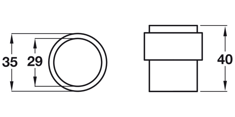 Door Stop/Floor D35/29x40mm Rubber/PSS