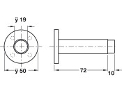 Door Stop/Wall D50x82mm Rub/PSS