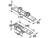 Geze Dbl Act Top Centre 30-50mm Heavy