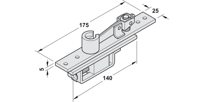 Geze Dbl Act Top Centre 30-50mm Heavy