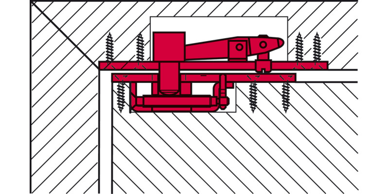 Geze Dbl Act Top Centre 30-50mm Heavy
