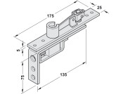 Geze Dbl Act Top Centre 36-58mm Standard