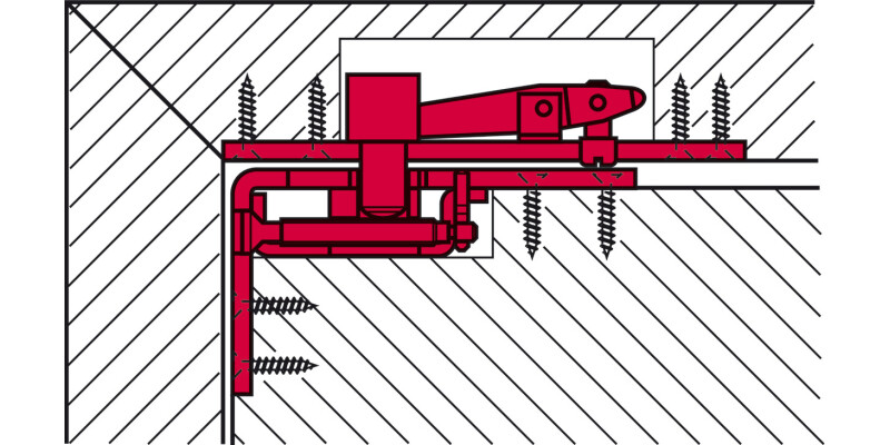 Geze Dbl Act Top Centre 36-58mm Standard