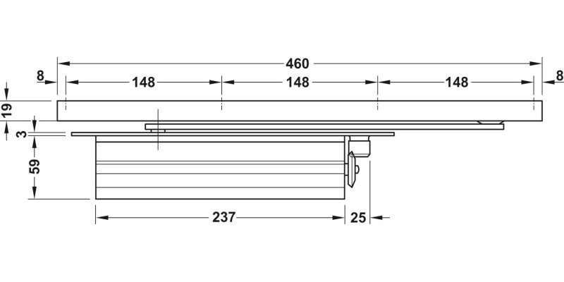 Startec DCL33 Conc OH Dr Closer 2-4 Slv