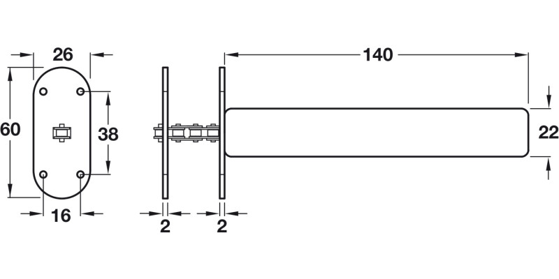 Concealed Jamb Closer Radius Plts EB