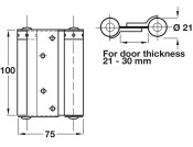 Spring Hinge Dbl Act 100x75mm St Slv