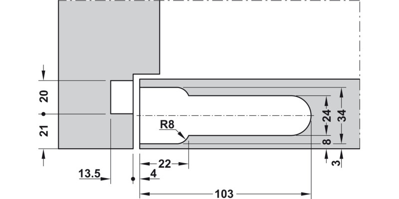 CIR Concealed Mortice Hinge Set Flush Dr