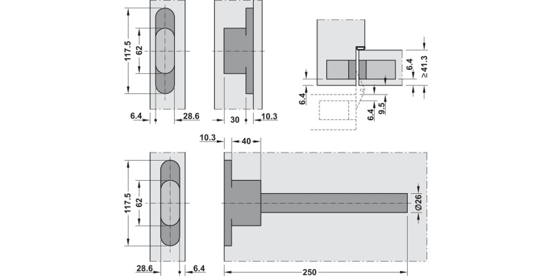 Soss Concealed Door Closer Kit ZA/St BNP
