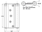 Spring Hinge Dbl Act 175x107mm SS