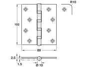 Phoenix SL Butt Hng Sq 102x89mm 304 SSS