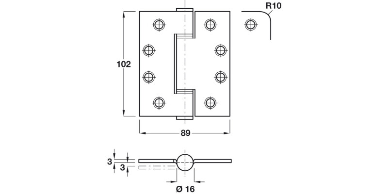 Loadmaster Butt Hinge Sq 102x89 316 SSS