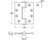Loadmaster Butt Hinge Sq 102x89 316 SSS