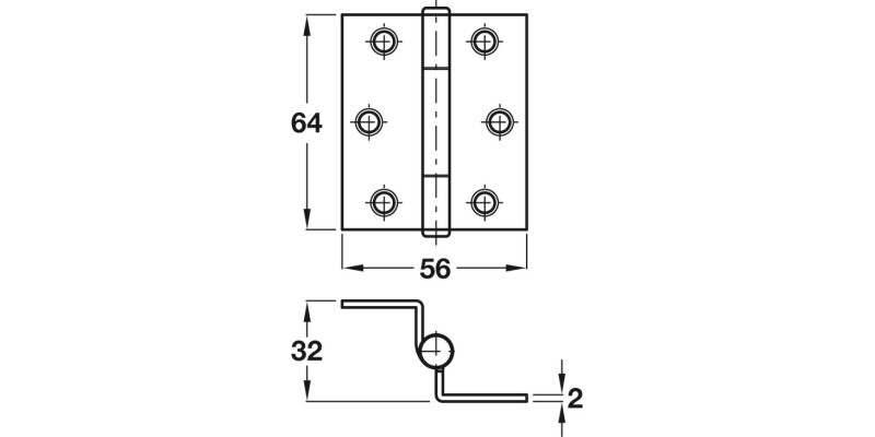 1951 Storm Proof Cranked Hinge 64mm SZP
