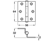 1951 Storm Proof Cranked Hinge 64mm SZP