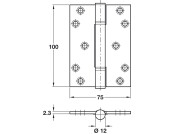 Hi-Load Butt Hinge Sqr 100x75mm St Black