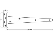 Med Pattern Tee Hinge 358x115mm St Blk