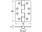 Butt Hinge BB Rad 102x76mm 201 PSS