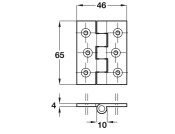 Butt Hinge Sqr 65x46mm Cast Iron Self
