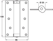 Spring Hinges Sgl Act 150x96mm Silver