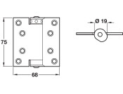 Spring Hinges Sgl Act 75x68mm Silver
