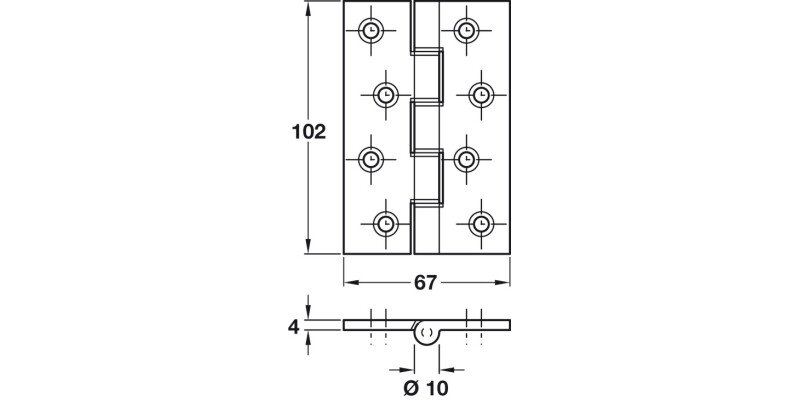 Butt Hinge DPBW 102x67mm Brass SC