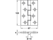 Butt Hinge DPBW 102x67mm Brass SC