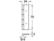 Dummy Hinge 75x24mm Brass Satin Chr Plt