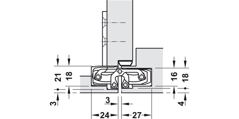Tectus TE240 3D 180D Hinge BM