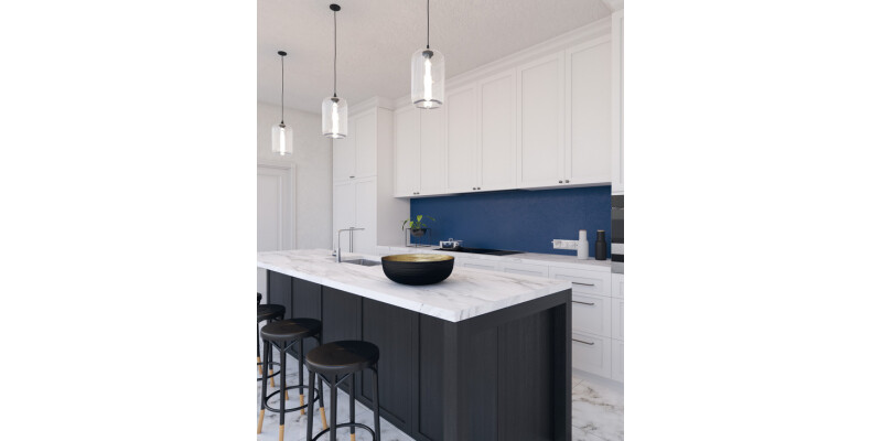 AluSplash™ Splashback, Elements Aluminium, Matt Alusplash, 800 x 900 mm Matt Frosted flora/Midnight moon