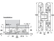 Tectus TE526 3D 180D Conductor Hinge SSS