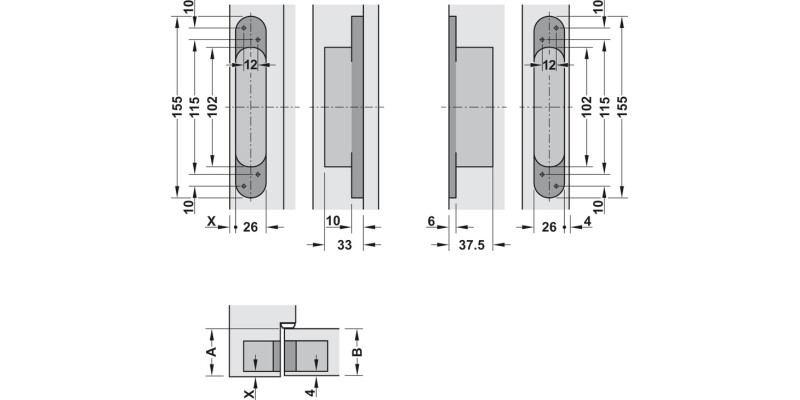 Tectus TE526 3D 180D Hinge 304 SSS