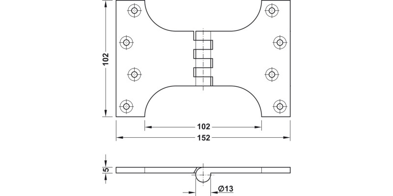 Parliament Hinge 102x152mm Brass SC