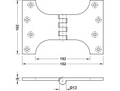 Parliament Hinge 102x152mm Brass SC