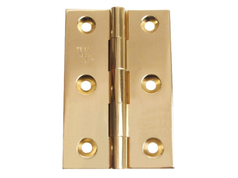 Unwashered BRASS Butt Hinge Heavy Gauge 76x50mm Self colour brasse