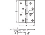 Phoenix SL Butt SHng Sq 102x76mm 304 SSS