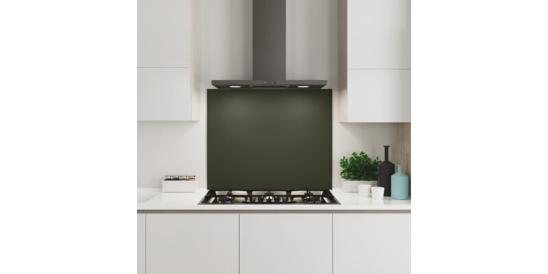 AluSplash™ Splashback, Elements Aluminium, Matt Alusplash, 800 x 600 mm Matt Green mist/Smoked ember