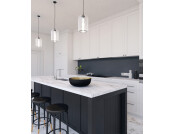 AluSplash™ Splashback, Elements Aluminium, Matt Alusplash, 800 x 600 mm Matt Iceberg white/Lava stone