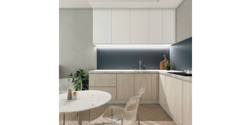 AluSplash™ Splashback, Elements Aluminium, Matt Alusplash, 800 x 600 mm Matt Iceberg white/Lava stone